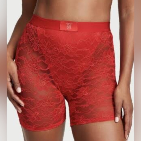 Victoria's Secret Red Lace Shorts S - Picture 1 of 4
